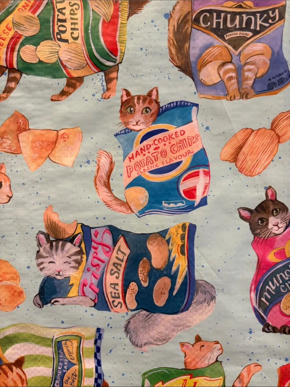 TJ Maxx Reusable Bag: Cats in Potato Chip Bags 🐈🥔🐈‍⬛🛍️